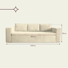 Kanapa rozkładana Verona 248x52x93 cm wersalka z funkcją spania i pojemnikiem sprężyny bonell sztruks beżowa do salonu WERONA - Miniaturka zdjęcia nr 7