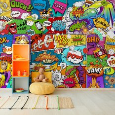 Fototapeta Młodzieżowa KOMIKS Napisy Dekor Ścienny 3D do Pokoju Dziecka - Miniaturka zdjęcia nr 5