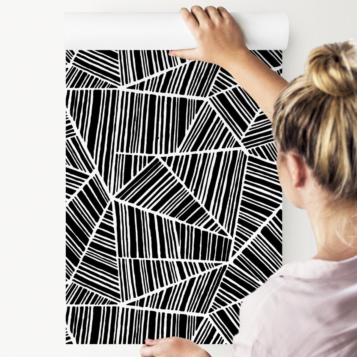 Tapeta W Rolce Czarno-Białe ABSTRAKCYJNE Wzory 3D 53x1000  nr. 8