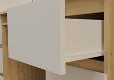 Biurko Kuba 76x130x51 cm do salonu sypialni biura dąb artisan biel - Miniaturka zdjęcia nr 8