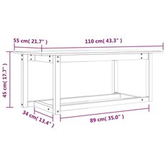 Stolik kawowy 110x55x45 cm z litego drewna sosnowego szary do salonu - Miniaturka zdjęcia nr 8