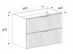 Szafka z umywalką 60 cm dąb wotan z szufladami do łazienki  - Miniaturka zdjęcia nr 4