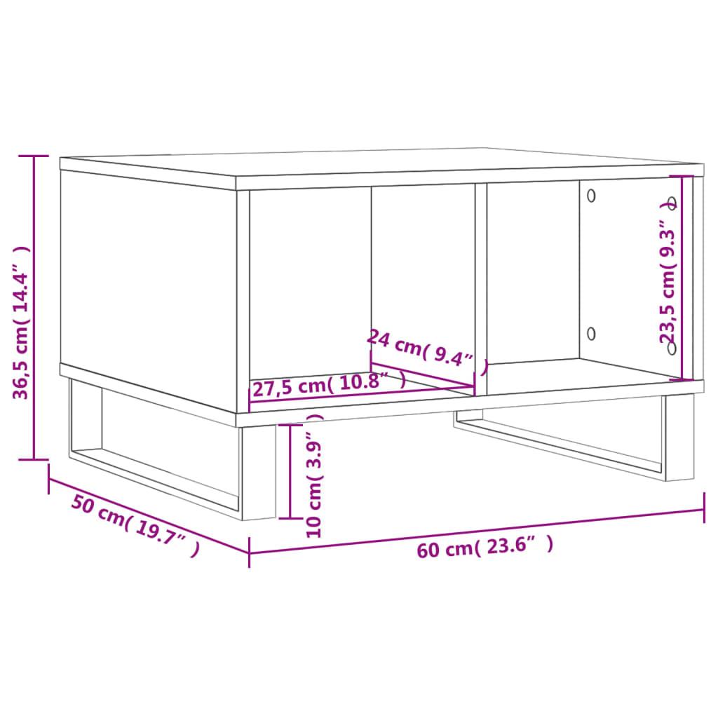 Stolik kawowy 60x50x36,5 cm z dwoma przestronnymi przegrodami biały do salonu nr. 9