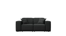 Sofa ogrodowa MALIBU 186x73x88 cm wodoodporna UV 2-os + 2 poduszki do ogrodu czarna