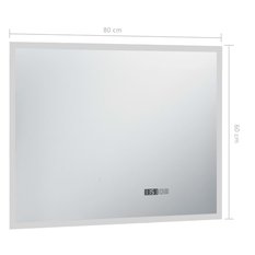  Lustro łazienkowe 80x60 cm z LED czujnikiem dotyku i zegarem - Miniaturka zdjęcia nr 7