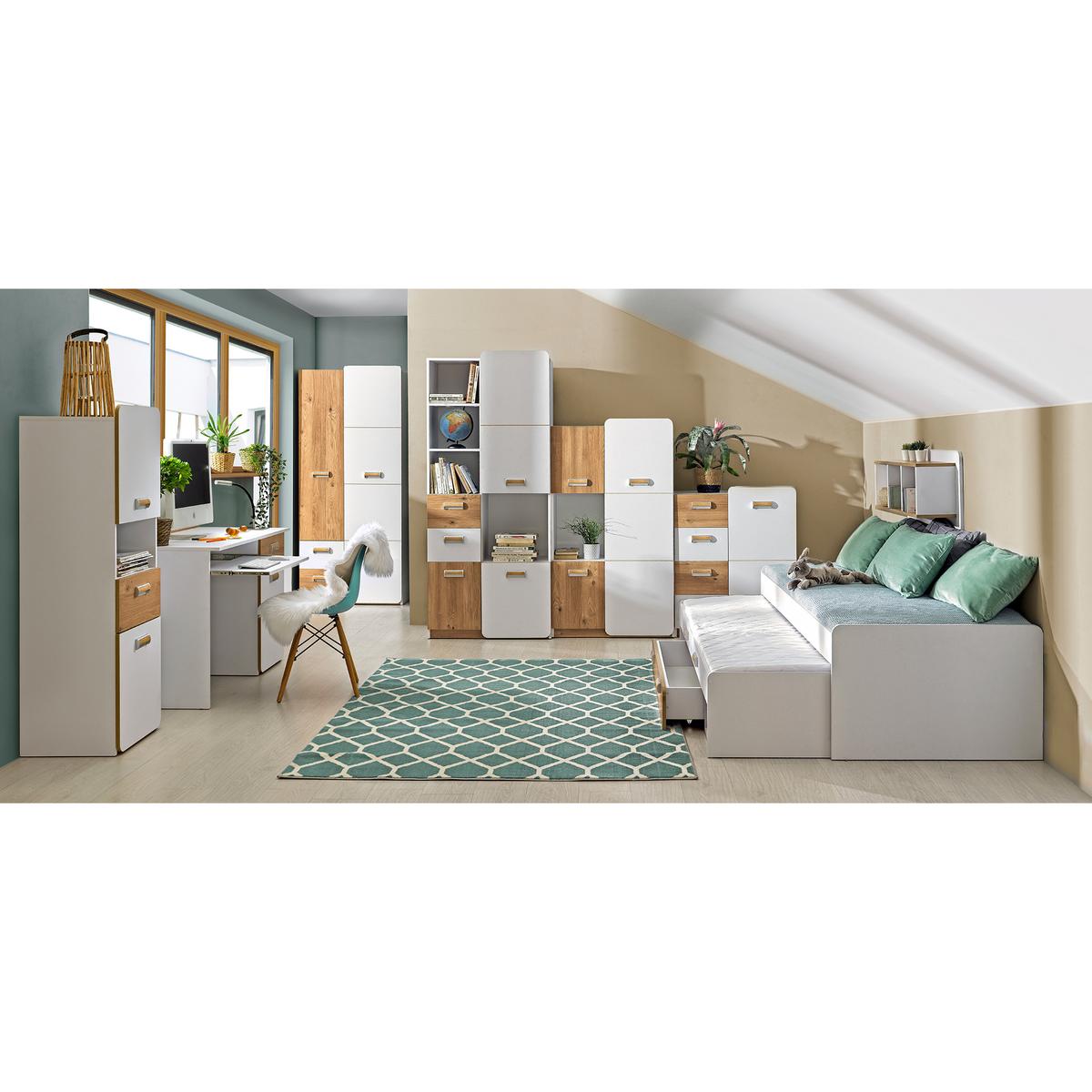 Szafka wisząca 96,2x22x40 cm Lorento biały brylantowy dąb nash do pokoju nr. 3