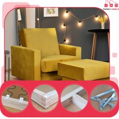 Fotel rozkładany z podnóżkiem Alicja salon pokój - Miniaturka zdjęcia nr 7