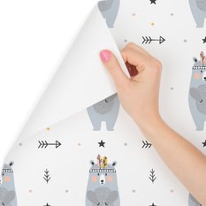 Tapeta Dziecięca NIEDŹWIEDZIE Gwiazdki Kropki  - Miniaturka zdjęcia nr 6