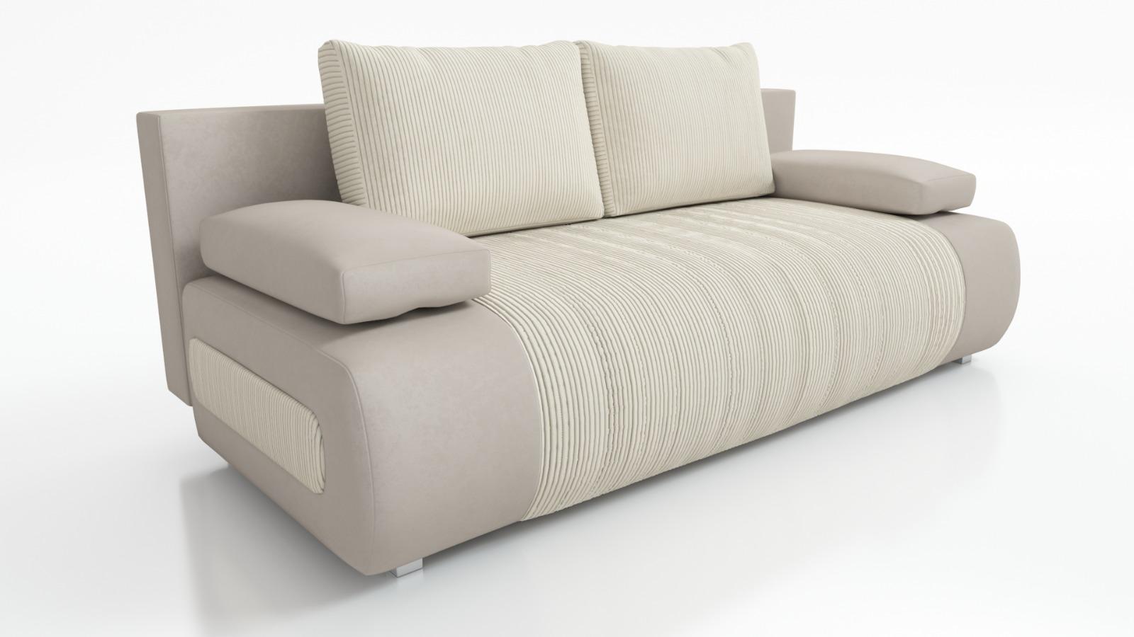 Kanapa Mia 82x204x96 cm do salonu rozkadana poso + paros beżowy