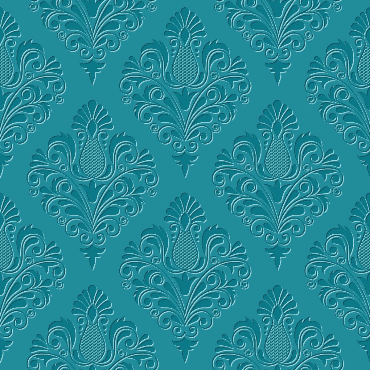 Tapeta Do Salonu Turkusowe ORNAMENTY Styl Glamour 53x1000  nr. 6