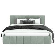 Łóżko tapicerowane 160x200 premium z pojemnikiem do sypialni miętowe wezgłowie 107 cm - Miniaturka zdjęcia nr 9