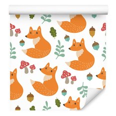 Tapeta Do Pokoju Dziecka Bajkowe LISKI Roślinki  - Miniaturka zdjęcia nr 6