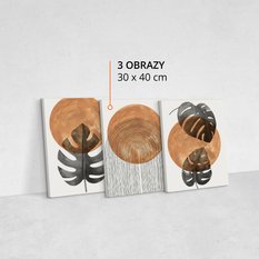 Obrazy Na Płótnie Set Liście Tropikalne Monstery Akwarele Styl Boho 90x40cm - Miniaturka zdjęcia nr 10