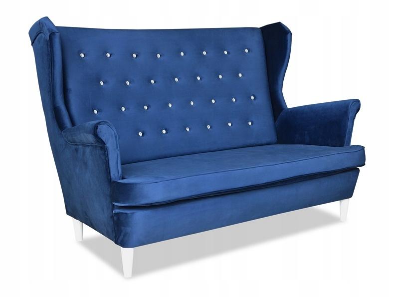 Sofa kanapa INDYGO KOBALT chabrowy aksamit VELVET