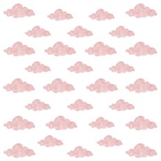 NAKLEJKA NA ŚCIANĘ DO POKOJU DZIECKA RÓZOWE 60x30  CHMURY OZDOBA - Miniaturka zdjęcia nr 1