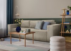 Kanapa z funkcją spania Verona 248x96x93 cm wraz z pojemnikiem, sprężyny bonell sztruks beżowy do salonu - Miniaturka zdjęcia nr 3