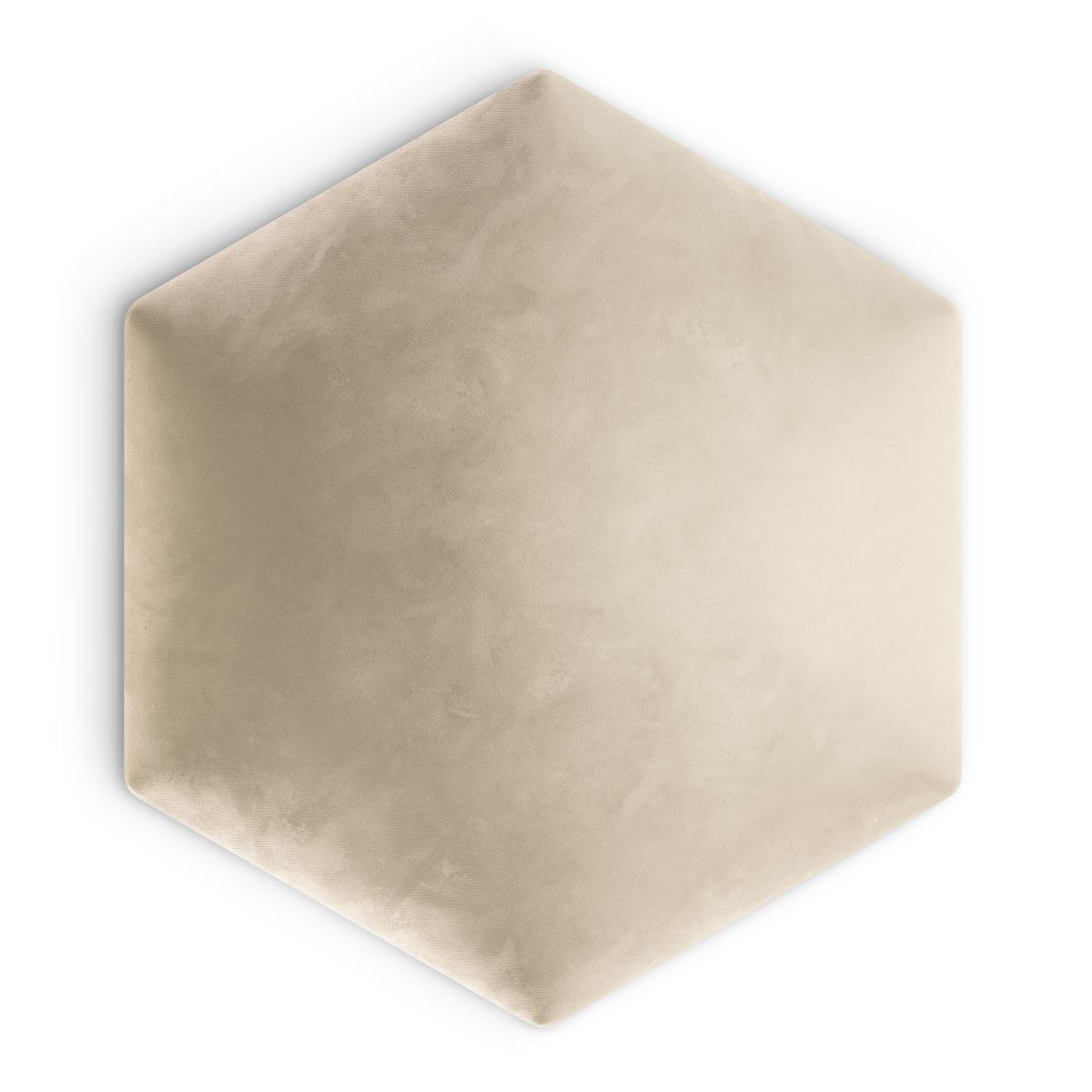 Panele tapicerowane 35x40 cm hexagon magic velvet kremowy nr. 2
