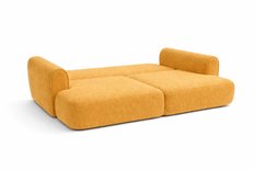 Kanapa z funkcją spania ITALY 253x110x71 cm FLOW trzyosobowa sofa rozkładana musztardowy - Miniaturka zdjęcia nr 4