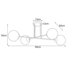 Lampa sufitowa K-5403 LUMIA 90x30x60 cm do salonu lub pokoju biały/złoty - Miniaturka zdjęcia nr 3