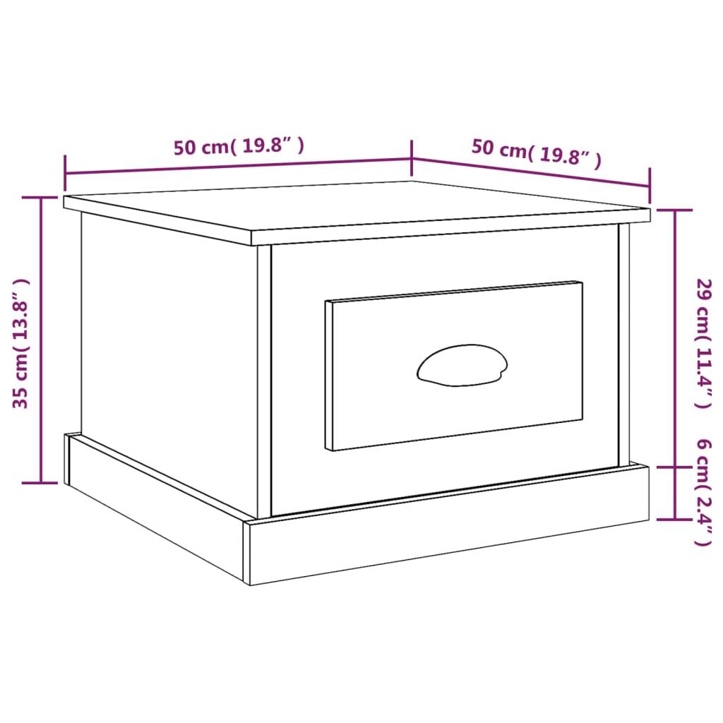 Stolik kawowy 50x50x35 cm z pojemną szufladą biały z połyskiem do salonu nr. 10