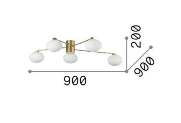 Plafon Hermes PL5 lampa sufitowa białe klosze G9 do salonu pokoju  nr. 3