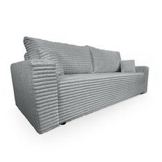 Kanapa rozkładana z funkcją spania 230x90x85 cm poduszki top gruby sztruks szary - Miniaturka zdjęcia nr 6