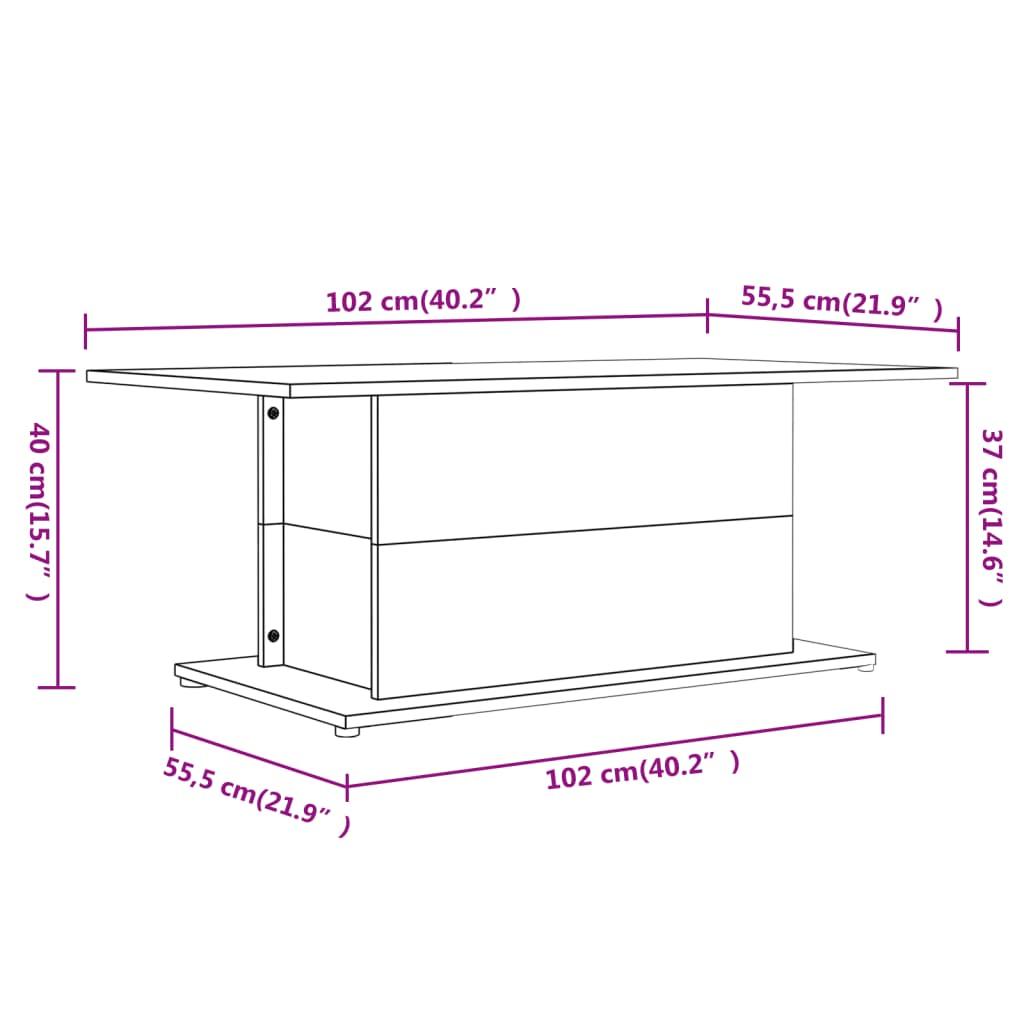 Stolik kawowy 102x55,5x40 cm z płyty wiórowej biały do salonu nr. 7