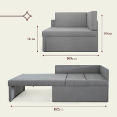 Narożnik jednoosobowy Viluś 108x81x78 cm sofa jednoosobowa do pokoju salonu z funkcją spania i przechowywania dla dzieci szary - Miniaturka zdjęcia nr 16