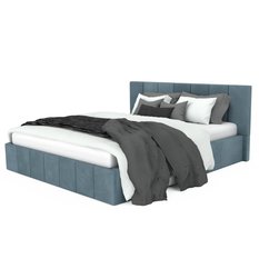 Łóżko tapicerowane 160x200 premium z pojemnikiem do sypialni morskie wezgłowie 107 cm - Miniaturka zdjęcia nr 8