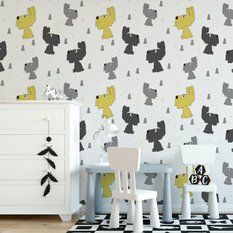 Tapeta Dziecięca PIESKI Drzewka jak z Kreskówki  - Miniaturka zdjęcia nr 5