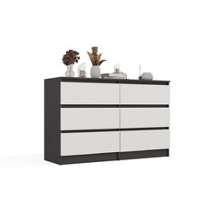Komoda MALWA 120x30x75 cm do sypialni antracyt biały - Miniaturka zdjęcia nr 8