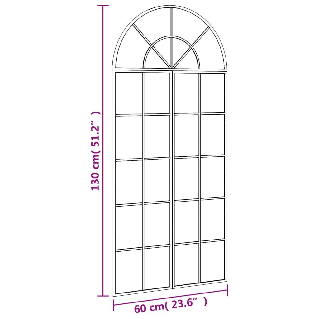 Lustro 60x130 cm do łazienki sypialni ścienne zakończone łukiem żelazo czarne nr. 7