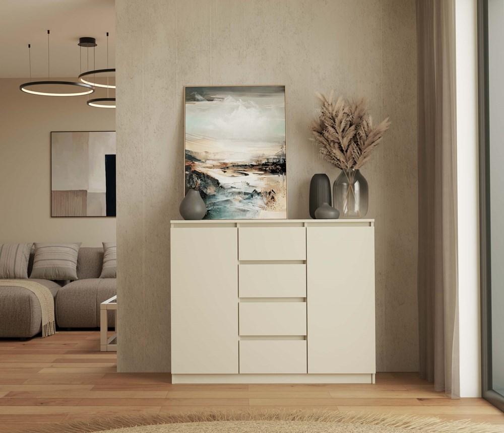 Komoda Malwa 97x120x40 cm do salonu sypialni kaszmir beż nr. 9