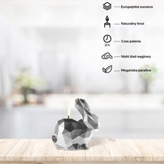 Świeca Rabbit Low-Poly Silver Small - Miniaturka zdjęcia nr 2