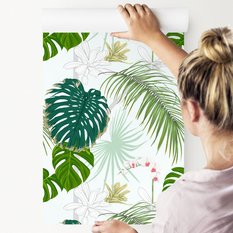Tapeta liście tropikalne kwiaty NATURA na korytarz  - Miniaturka zdjęcia nr 6