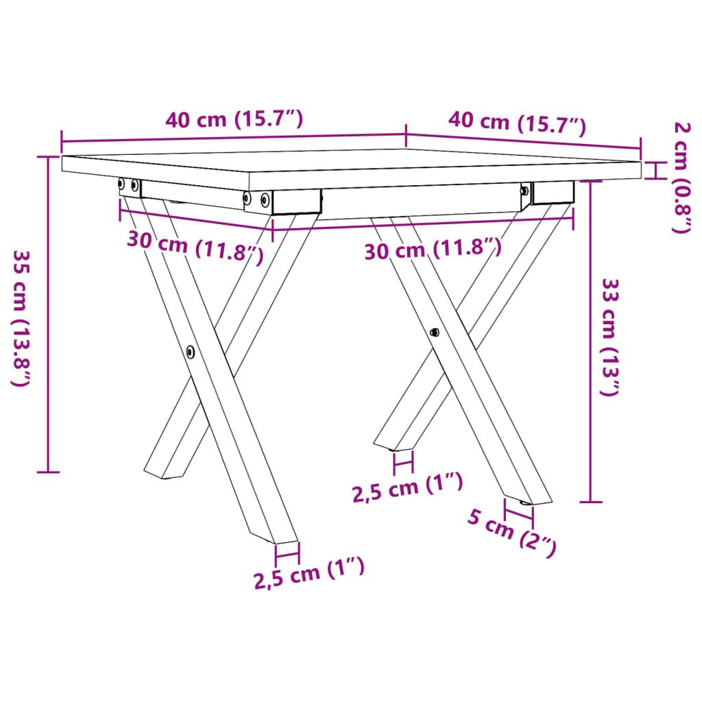 Stolik kawowy 40x40x35 cm nogi w kształcie litery X lite drewno do salonu nr. 10