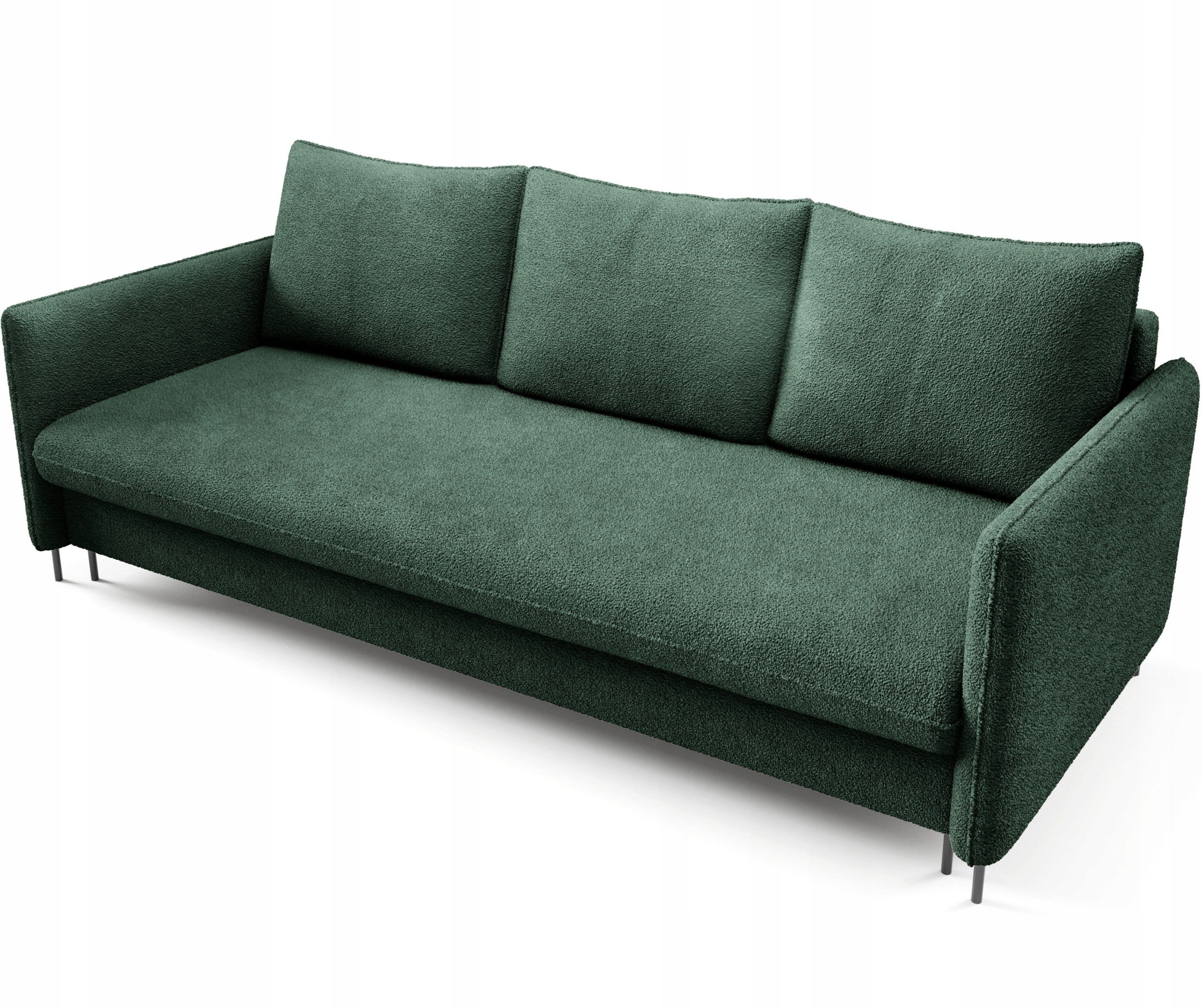 Kanapa BELISSA 216x91x98 cm sofa z funkcją spania z pojemnikiem BOUCLE zielona do salonu nr. 1