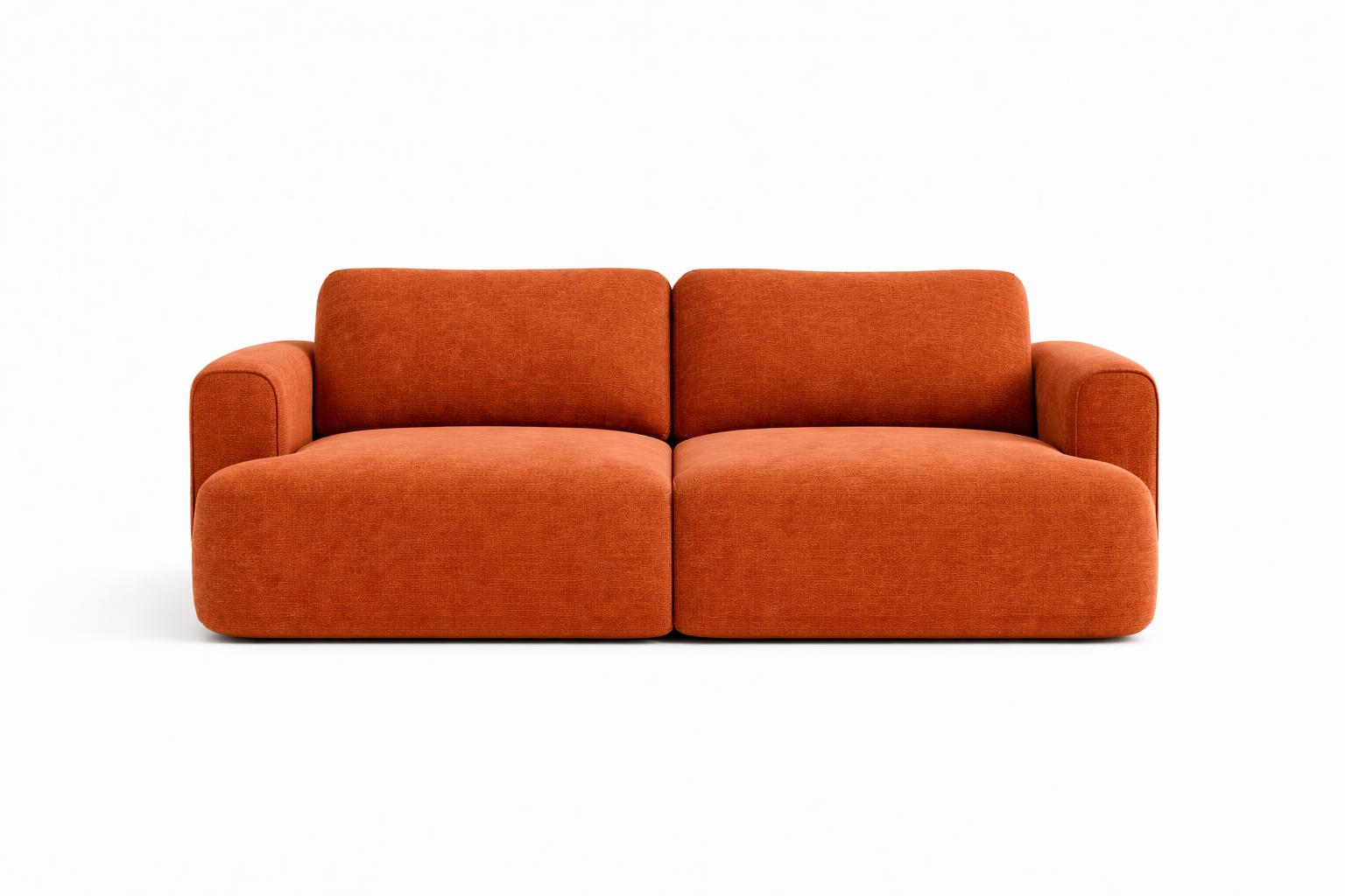 Kanapa z funkcją spania ITALY 253x110x71 cm trzyosobowa sofa rozkładana tkanina FLOW pomarańczowy nr. 3