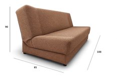 Wersalka LUSI 188x85x90 cm kanapa rozkładana z funkcją spania i pojemnikiem brązowa - Miniaturka zdjęcia nr 2