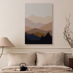 Obraz Do Salonu Pastelowe Góty Pejzaż Las Natura Styl Boho 80x120cm - Miniaturka zdjęcia nr 5