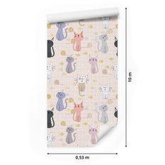 Tapeta dla dzieci – Kotki i rybki  - Miniaturka zdjęcia nr 2