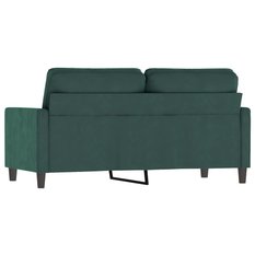 Sofa 158x77x80 cm 2-osobowa tapicerowana aksamitem ciemnozielona do salonu - Miniaturka zdjęcia nr 5