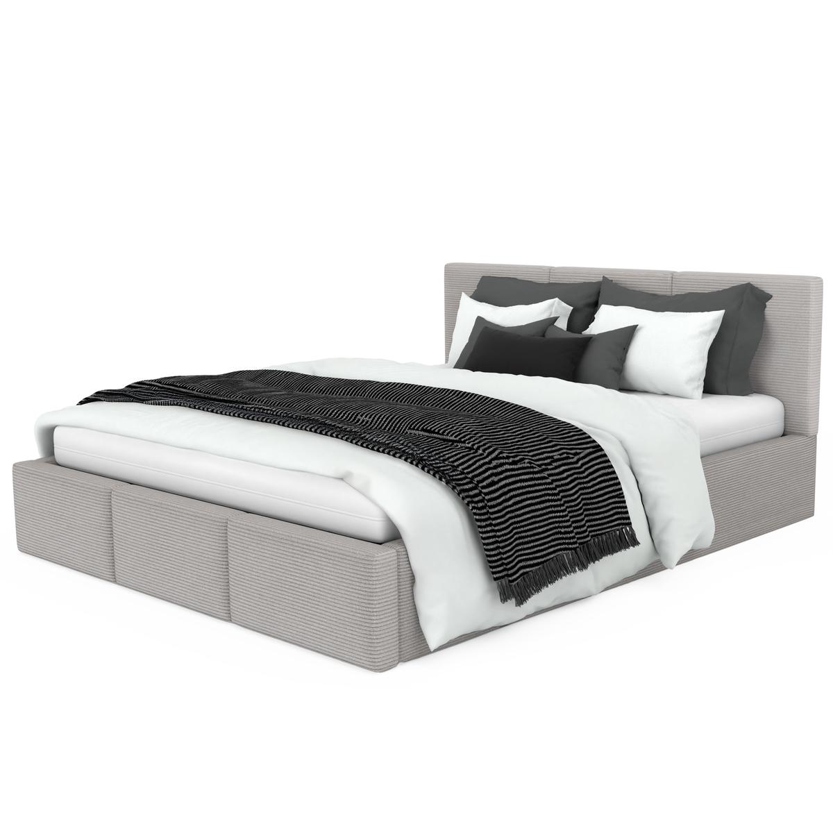 Łóżko Tapicerowane Do Sypialni  180x200 Podwójne z Pojemnikiem Szare nr. 7