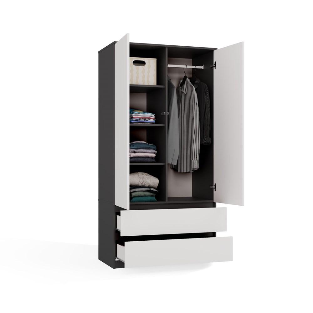 Szafa otwierana Malwa SS-90 180x90x60 cm do sypialni antracyt biel nr. 3