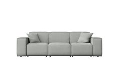 Sofa ogrodowa MALIBU 245x103x88 cm wodoodporna UV 3-os + 2 poduszki do ogrodu jasnoszara