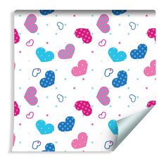 Tapeta Dla Dziewczynki Kolorowe SERDUSZKA Kropki 53x1000  - Miniaturka zdjęcia nr 1