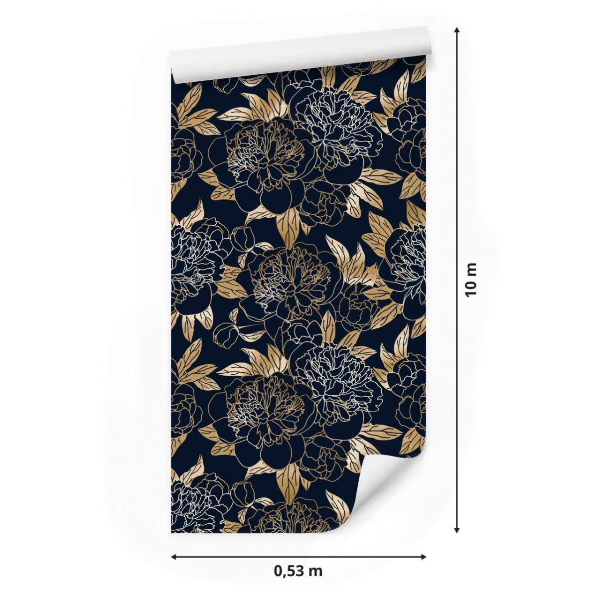 Tapeta PIWONIE Kwiaty Styl Glamour Ozdoba Efekt 3D  nr. 2