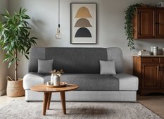 Wersalka kanapa z funkcja spania DUO 192x83x90 cm pojemnik na pościel do salonu szaro-ciemnoszara - Miniaturka zdjęcia nr 1