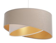 Lampa 45 cm do sypialni salonu wisząca asymetryczna beżowo biała - Miniaturka zdjęcia nr 1