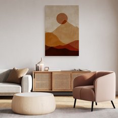 Obraz Do Salonu Pejzaż Góry Imitacja Betonu Zachód Słońca Boho 80x120cm - Miniaturka zdjęcia nr 6